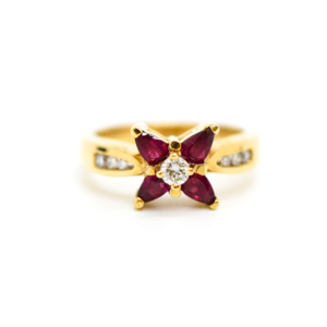 14K Ruby & Dia Cocktail Ring